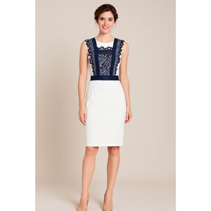 Women’s Paper Dolls Dress White Navy Blue Lace Coquette Size 2